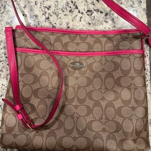 Coach Brown and Pink Crossbody Bag